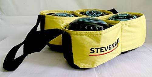 Stevens 4 Bowl Carrier Crown Green Short Mat Lawn Bowls (Yellow)