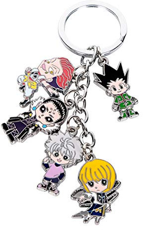 Templom SIX Hunter X Hunter Porte-clés en métal Figurines Pendentifs Poupée Anneaux japonais
