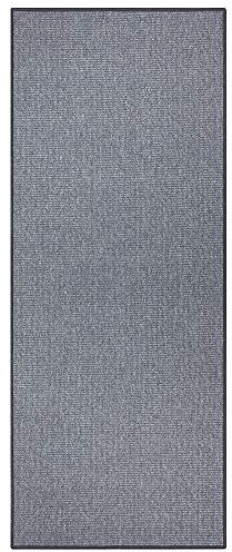 Hanse Home BT Carpet Bouclé Läufer – Küchenläufer rutschfest Teppichläufer Flachgewebe Kurzflor Teppich Küchenteppich für Flur, Küche, Wohnzimmer, Badezimmer, Bad – Grau, 80x150cm