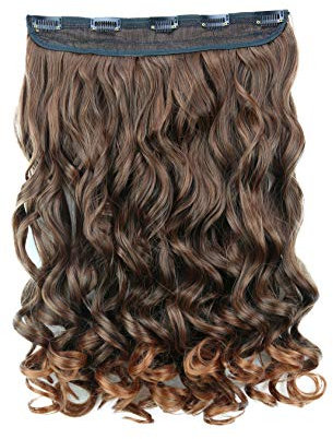 CAISHA 40cm 1 Teilig CLIP IN EXTENSIONS Sophia Haarteil Gewellt Braun Mix C59-1