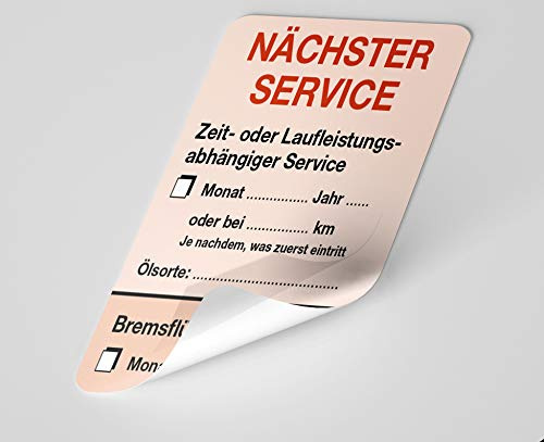 KFZ-Service-Aufkleber Rot 50 Stück Blanko