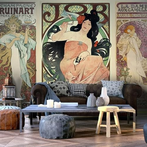 Paris Prix Papier Peint Alphonse Mucha Women's 70 x 100 cm