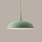 Yenisai Modern Design Hängelampe Retro Rund Kronleuchter Holz Metall LED Pendellampe Nordisch Pendelleuchte für Bar Hotel Büro Halle Teehaus-Grün