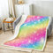 Loussiesd Regenbogen Farbe Kuscheldecke Mädchen Kinder Blingling Dekor Decke 150x200cm Niedlichen glänzend Regenbogenstreifen Wohndecke Flanell Fleecedecke Weiche Mikrofaser