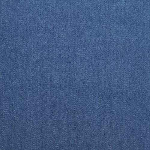 Jeansstoff jeansblau, mittelblau, vorgewaschen (8,8 oz), Breite: ca. 1,6 m, Meterware per 0,5 m