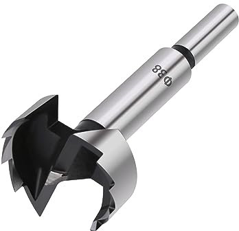 Vearter Broca de barrena Forstner de 38mm, sierra de orificio de bisagra para carpintería, corte de vástago redondo con punta de carburo para bisagra, madera contrachapada, MDF, herramienta CNC