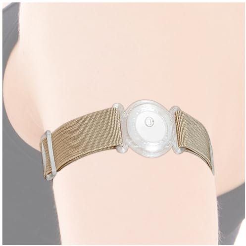 DiaBrothers Freestyle Libre 3 Fixierband Fixierung Halter mit verstellbarem Armband - Halter: transparent - Armband: beige - Größe: S (15-25 cm)