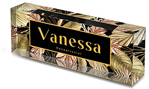 Namensschild für den Schreibtisch, personalisierbar, mit eingravierten Namen und Job-Titeln, für den Schreibtisch, für Männer und Frauen (Stil 11)