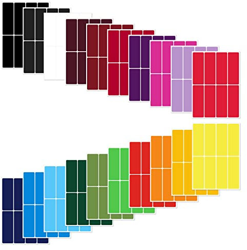 Prasacco 320 Stück Bunte Etiketten, Rechteckige Selbstklebende Etikettenaufkleber 20 Farben Etiketten Sticker für Heimspeicher Geschenk Dekration Marmeladen Flaschen Glasflasche, Dosen Gewürzgläser