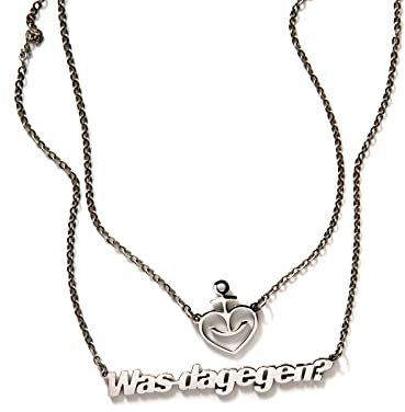 ASTRA Was dagegen? Damen Halskette Multilayer Necklace Edelstahl, Geschenk-Idee aus St. Pauli