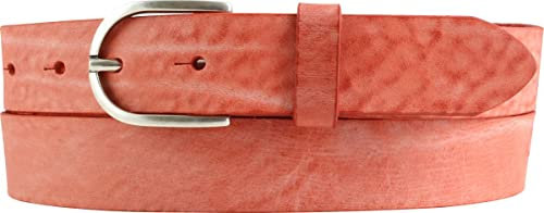 BELTINGER Damen-Gürtel Aus Weichem Vollrindleder Vintage-Look 3 cm | Schmaler Ledergürtel Used-Look | Rot 80cm