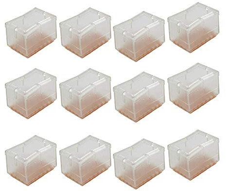 Chair Leg Floor Protectors 12PCS 24 Pcs Rectangle Chair Leg Floor Protectors Rectangular Chair Leg Caps Silicone Table Chair Feet Protectors With Felt Pads 628 (Color : 12pcs)