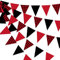 Pink Blume 12M/39Ft Buffalo Plaid Fanion Bannière Noir Rouge Papier À Carreaux Triangle Drapeau Bunting Guirlande pour Anniversaire Bapteme Douche Nuptiale Noël Halloween Fête Décorations Fournitures