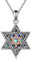 POPLYKE Davidstern Halskette Sterling Silber Hebräisch Chai (Leben) Abalone Muschel Anhänger Jüdischer Token-Schmuck (Stern)