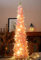 HMASYO 5 FT Pop Up Christmas Tree with Timer Lights, Pink Tinsel Christmas Tree, Collapsible Artificial Pencil Tree Xmas Decoration for Indoor Home Apartment Porch Party, Easy Assembly