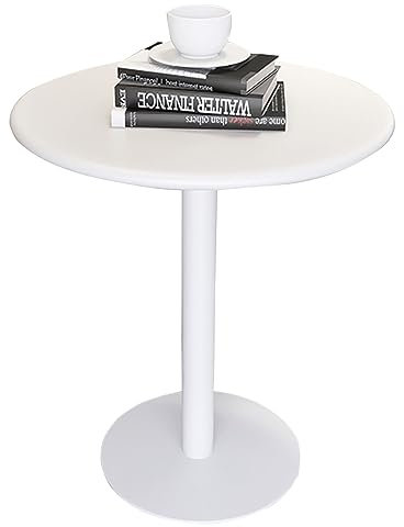 DMCHENGMA Weißer Esstisch, rund, Kleiner Bürotisch, Konferenztisch, Kaffee-Besprechungstisch, Eisen, wasserdichter Desktop für Büro, Sitzungssaal, Freizeittisch (Size : 70x104cm)