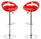 homewell Barhocker 2er Set, Sitz aus ABS-Kunststoff, Drehbare Barhocker Höhenverstellbar 55 bis 75 cm, Metall Basis aus Edelstahl mit Fußstütze (2, Rot)