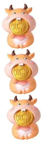 ibasenice 3 STK Kälber Sparschwein Sparschweine Mini-Waschmaschine Chinesische Tierkreisfiguren Ochsen Feng Shui Ochse 2021 Biene Plüsch Dekorationen Chinesisches Tierkreiszeichen Kind Vinyl