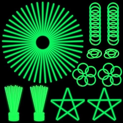 PartySticks Palos luminosos paquete grande: 100 unidades de pulseras luminosas premium de 8 de larga duración - color verde (tubo con 100 unidades) (paquete de 100 verdes)