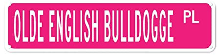 Metallschild Olde English Bulldogge PL Vintage Schilder Retro Blechschilder Aluminium lustiges Schild Zitate Exit Home Schild Küche Garten lichtecht Pub Club Dekor 10,2 x 40,6 cm