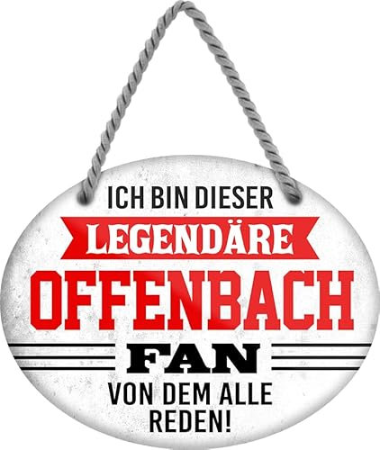 Blechschild ''Ich bin dieser legendäre Offenbach Fan'' 18x14cm Geschenk Lustige Sprüche Feier Vintage Retro Geburtstag Deko Party Überraschung Fan Fußball Mannschaft Verein Bolzen