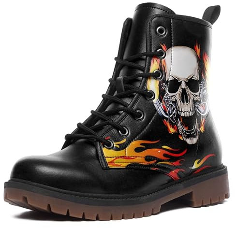 Stivali da donna per San Valentino, stivali personalizzati con scheletro rosa per donne uomini impermeabili slip on stivali invernali caldi con teschio, Scheletro8, 43.5 EU