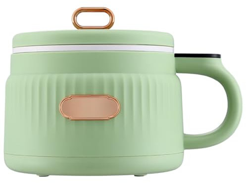 SONLED Mini Electric Hot Pot, 1.6L Non-Stick Portable Travel Cooker, Multi-Function Pot for Ramen/Steak, with Over-Heating Protection, Boil Dry Protection, for Cooking Ramen, Fry Eggs green