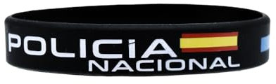 BDM - Pulsera de tela de la policía nacional con el escudo y la bandera española ajustable para hombres y mujeres - Modelo 4