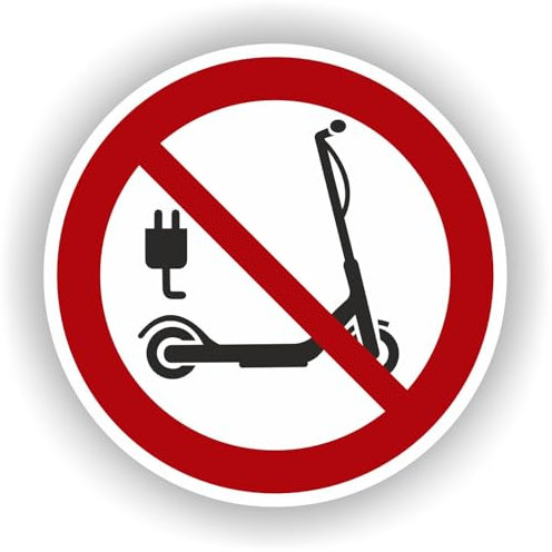 Les trottinettes électriques placent l'autocollant interdit 20 cm.