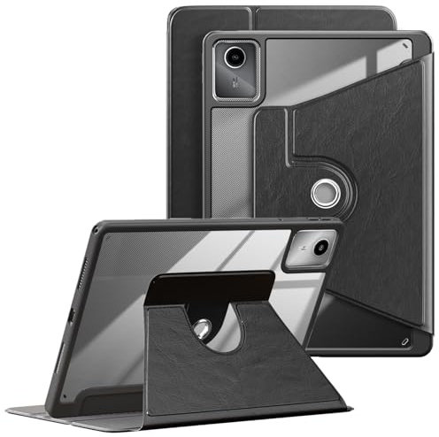 DINGGUAGUA Funda para Lenovo Tab M11 11 Pulgadas 2024 Tablet TB330FU,Estuche Soportes Giratorios de 360° Multiángulo con Portalápices y Auto Estela/Sueño,Negro
