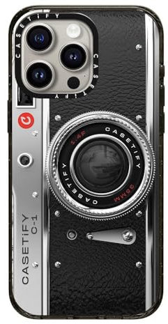 CASETiFY Impact Case for iPhone 15 Pro Max [4X Military Grade Drop Tested / 8.2ft Drop Protection/Compatible with Magsafe] - Camera Case - Classic - Clear Black