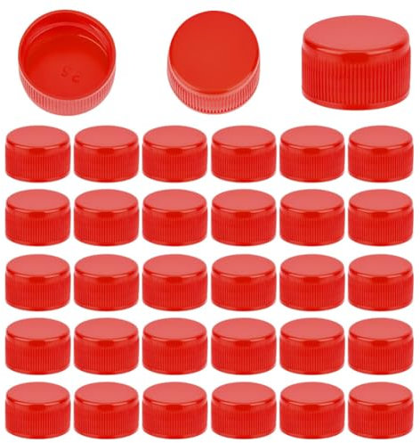 OLYCRAFT 50pcs Bouchons de Bouteille en Plastique Bouchons à Visser Rouges 27mm de Diamètre Intérieur Couvercles de Bouchon de Stockage de Bouteille Couvercles de Joint de Sécurité en Plastique