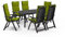 SCHAFF Shaf Milano 7-TLG. Outdoor-Essgruppen-Set | Klappstühle anthrazit | mit grauen Polstern | Wetterfest | Klappsessel (Polster: Grün, Set: Anthrazit)