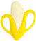 Infantino Lil' Nibbles Silikon Baby Beißring mit Textur, Für sensorische Erkundung und Zahnungshilfe mit leicht zu haltenden Griffen, Gelbe Banane 0+ Monate