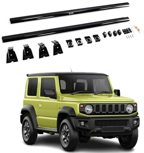 CQNYFDC 2 Stück Auto Dachträger für Suzuki Jimny 2018 2019 2020 2021 2022 2023 2024, Dachgepäckträger Aluminium Dachgepäckablage Querträger Cargo Gepackträger Zubehör