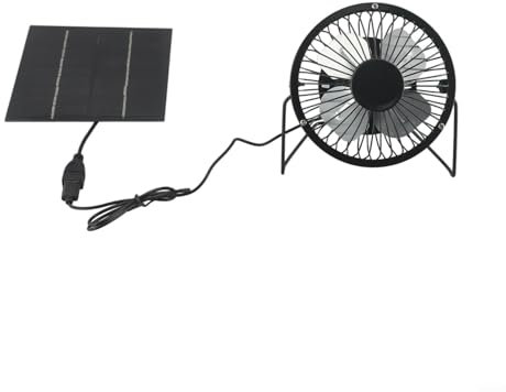 EpheyFIF 5W Solar Panel Powered Fan Solar Energy Abluftventilator Solarbetriebener Ventilator mit Luftabsaugfunktion für Camping Wohnwagen Yacht Gewächshaus Hundehaus Hühnerhaus