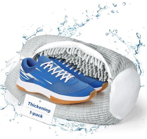 ecooe 1 Stück verdichtetes Wäschesack für Schuhe, Wäschenetz mit 360°-Chenille Reinigungsflaum, Multi-Schutz Wäschebeutel, geeignet für Sneaker, Turnschuhe, Segeltuchschuhe usw
