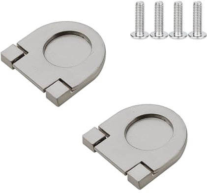 Paquete de 2 tiradores empotrados ocultos para puertas correderas de armario de cocina, armario, escotilla, taquilla (plata, 36 mm)
