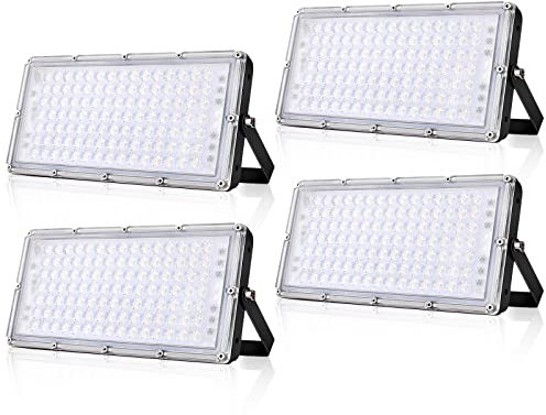 Ankishi 4 PACK 100W LED Strahler Außen, 3000K Warmweiß LED Fluter, Superhell 10000LM Flutlicht IP65 Wasserfest Aussenstrahler Flutlichtstrahler LED Scheinwerfer Licht Aussenstrahler für Garten, Garage