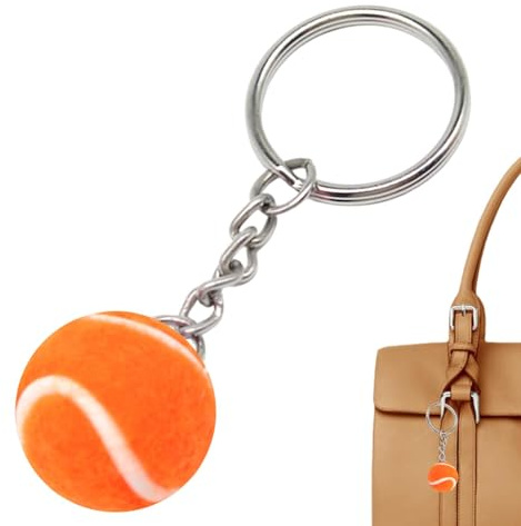 Porte-clés balle de tennis en peluche - Pendentif balle de tennis mignon - Pendentif de sport mignon - Pendentif de balle de tennis 3D - Porte-clés balle de tennis - Porte-clés de sport
