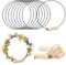 LWuuywa 8 Stück Metallring zum Basteln, 25cm Tafelaufsätze Makramee Ringe mit Holz Kartenhalter DIY Kranz Handwerk Traumfänger für Hochzeitskranzdekor und Wandbehang (25cm Black Ring)