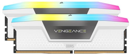 CORSAIR Vengeance RGB DDR5 RAM 32GB (2x16GB) 6000MHz CL30-36-36-76 1.4V AMD Expo & Intel XMP Desktop-Computer-Speicher - Weiß (CMH32GX5M2B6000Z30W)
