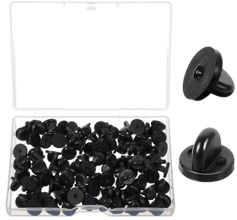 Xinjoduz 100 Stück Gummi Pin Rückseite Anstecker Pin Schmetterling Pin Clutch Anstecker Verschluss Gummi Anstecker Verschluss Runde Nadel Sicherheitsrücken Für DIY Krawatten Jacken Hüte Taschen