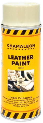 Chamäleon Lederfarbspray Lederfarbe Schwarz Grau Beige 400ml Echtleder Lederspray Spray Leder Kunstleder (Beige)