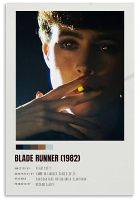 nuomesc Blade Runner Movie 1982 Characters Poster Poster Dekorative Malerei Leinwand Wandkunst Wohnzimmer Poster Schlafzimmer Malerei 08x12inch(20x30cm)