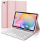 WAVATA Funda con Teclado para Samsung Galaxy Tab S6 Lite 10.4, Tecla España Ñ para Galaxy Tab S6 Lite 10.4''，Bluetooth Desmontable Teclado para Samsung Tablet S6 Lite, Rosa