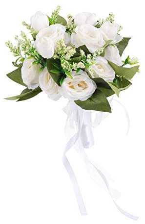 ERINGOGO Bouquet da Sposa Artificiale Stabilizzata Fiori Nuziali Eleganti per Matrimonio Decorazioni Romantiche e Fotografia Facile Manutenzione e Fresco