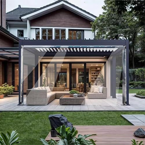VSHENG Bâche Transparente Rideau 0,35mm D'épaisseur Imperméable Plastique Bache De Protection pour Extérieur Porches Toits Serres Rideaux(4.5x7m)