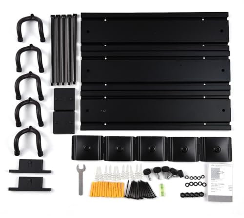 Locadence Hangage de Montage Mural de Guitare, Porte Guitare Électrique en Alliage en Aluminium avec 5 Guitares Hook Ajusté, Organisateur de Guitare Multiple pour le Ukulélé Banjo (Noir)