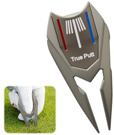 MSMXCS Golf Divot Repair Tool with Magnetic Ball Marker Zinc Alloy | Portable Golf Pitch Mark Repair Tool with Hat Clip, Alignment Aid and Anti-lost Magnetic Marker for Enthusiasts Professionals